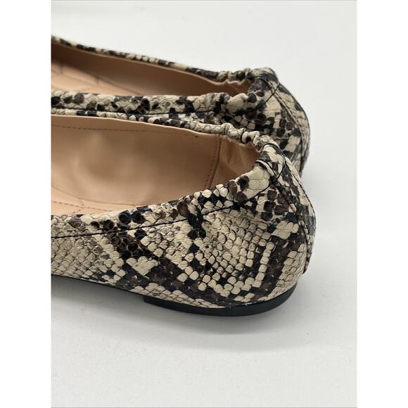 Coach Women's Brown Snakeskin Print Horse & Carriage Round Toe Flats Size 6 - Picture 7 of 12